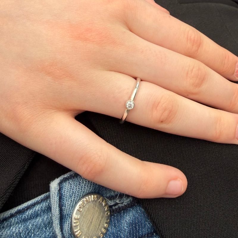Sølvring med 2mm cubic zirconia